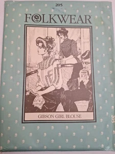 Bluse Gibson Mädchen fließendes Oberteil Kostüm Volksbekleidung 205 Nähmuster Vintage hoher Ausschnitt - Bild 1 von 9