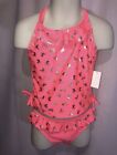 New with Tags Real Love Infant 2 PC Size 12M Pink Gold Ponies Swimsuit Bikini
