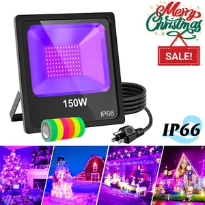150W LED UV Black Light Xmas Party Glow Blacklight Night Club Disco Flood Lights - Picture 1 of 12