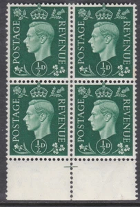 Sg 462d Q1(d) ½d Green Dark colours Block of 4 Spur to 2 of ½ Unmounted Mint - Picture 1 of 1