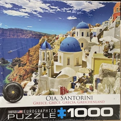 Nuevo Rompecabezas Sellado EuroGraphics Oia Santorini Grecia 1000 Piezas 19 x 26 Foto 1 de 2