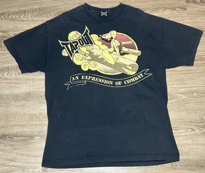 VTG Y2K Tapout "Expression of Combat" Graphic T-Shirt  Men's XL MMA UFC Black - Image 1 of 4