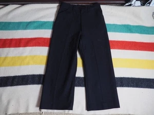 VTG 40s WW2 Dark Navy Blue Sailor USN Stencil 32x28 Wide Deck Wool Pants Mens - Picture 1 of 12