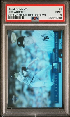 Denny's Grand Slam Hologramas 1994 Jim Abbott #1 Calificado PSA 9 Como Nuevo Pop 5 ¡No 10s! Foto 1 de 2