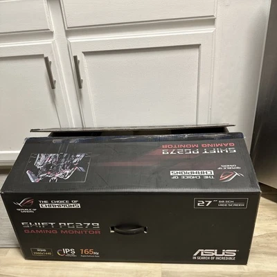 ASUS ROG Swift PG279Q 27 inch, LED Monitor, IPS, 165Hz, G-SYNC, and Original Box - Image 1 of 4