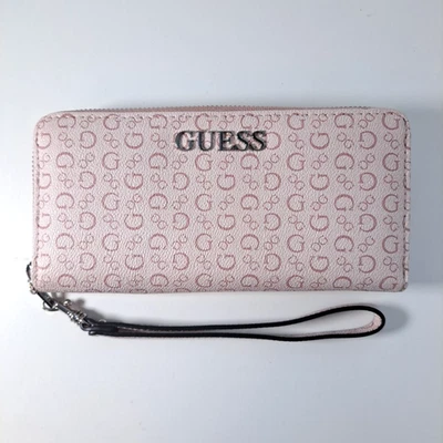 Cartera Guess para mujer Abbas SLG rosa claro con cremallera alrededor | Cartera para mujeres Foto 1 de 4
