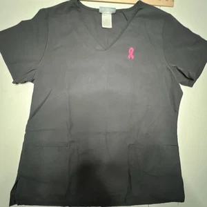 SB Scrubs Top Women’s Small grey Breast Cancer Awareness Pockets - Picture 1 of 12