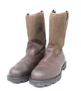 Georgia Wellington Puntera de Acero Marrón Oscuro Cuero Pull-Up Impermeable G111 Talla 9W - Imagen 1 de 8