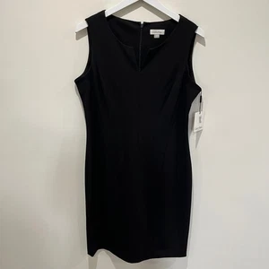 Neu Calvin Klein Damen schwarz ärmellos Etuikleid Gr. 14 Karriere Cocktail - Bild 1 von 7
