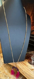 COLLANA CIONDOLO ORO ROSA LUNGA 2 NAPPE 36" chiusura aragosta regolabile NUOVA - Foto 1 di 8