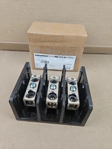 Marathon 1433124 Power Splicer Block CU 3Pole 600V AC/DC 255A 250kcmil #6 Copper - Picture 1 of 4
