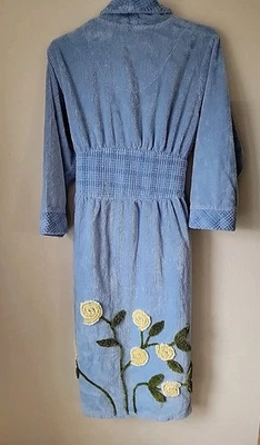 Bata de chenilla para jardín The Vermont Country Store 1X azul Foto 1 de 4