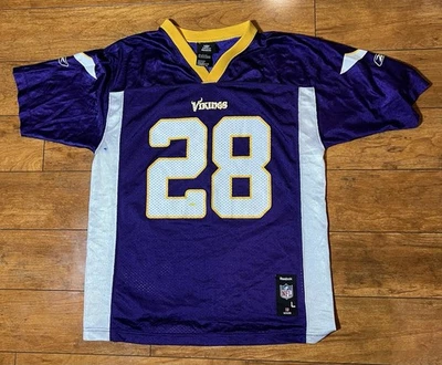 Camiseta Adrian Peterson Niños L Reebok Vikings NFL Fútbol - MANCHAS DE PINTURA Foto 1 de 4