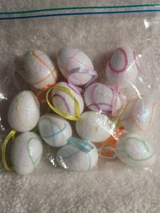 Glittery Foam Easter Egg Miniature Ornaments - 12 Count - Style Varies  - Picture 1 of 2