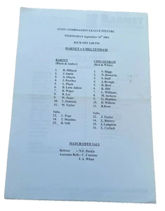 BARNET V CHELTENHAM - COMBINACIÓN FUTBOL - 26/9/2001 - Imagen 1 de 1