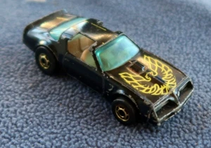 Vtg Black HOT WHEELS Trans Am HOT BIRD - Hong Kong, Blue Windows 1977 - Picture 1 of 10