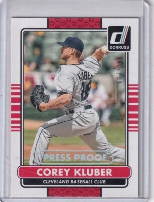 2015 Donruss #78 Corey Kluber Press Proofs Silver #/199 - Image 1 of 2