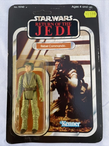 Vintage 1983 Star Wars ROTJ Rebel Commando Figure New In Package made hong kong Cover