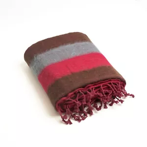 Extra Soft High Quality Yak Wool Travel Blanket Throw Handwoven Nepal 48" x 90" - Picture 1 of 4