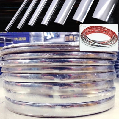 15m Car Chrome Moulding Trim Strip Adhesive Width 6/8/10/12/15/18/20/22/25/30mm - Image 1 of 4