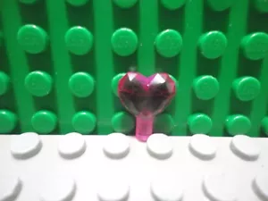 Lego 1 Trans Rosa Oscuro Gema en Forma de Corazón con Pin Friends NUEVO - Imagen 1 de 2