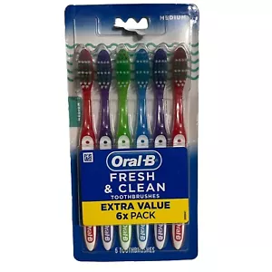 Oral-B Fresh and Clean Toothbrushes Medium 6 Count for Adults and Children 3+ - Picture 1 of 2
