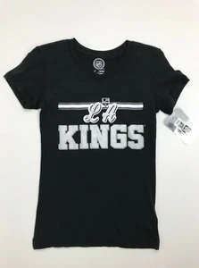 Camisa de hockey de los Angeles Kings con licencia de la NHL para niñas pequeña mediana grande negra NUEVA - Imagen 1 de 3