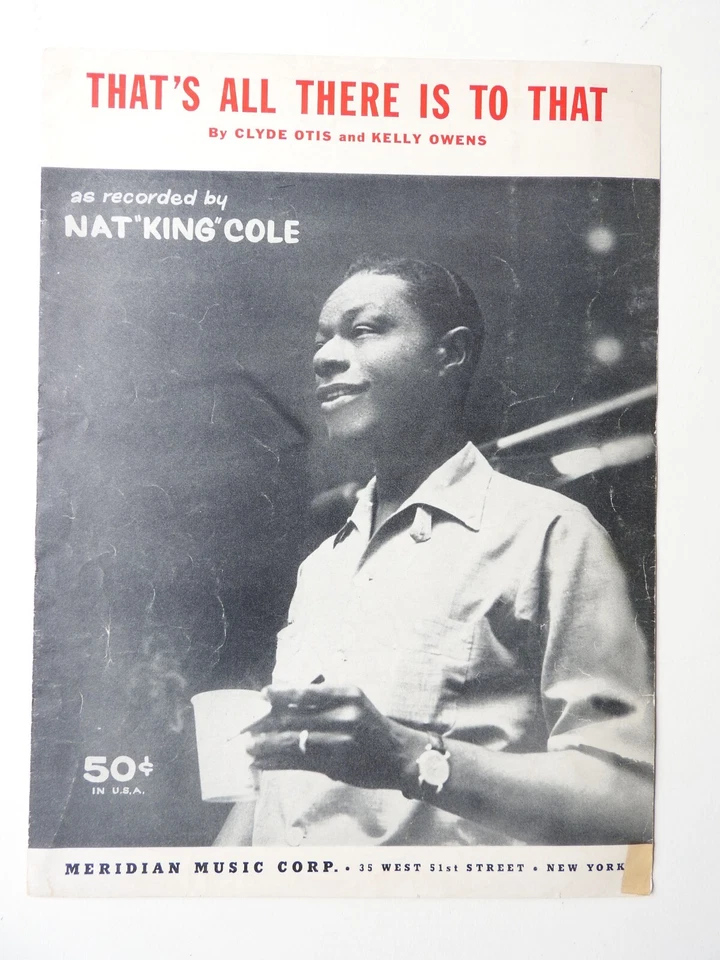 That's All There is to That - Nat King Cole sheet music  piano ukulele  1956 - Image 1 of 3