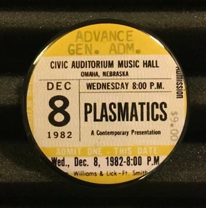 PLASMATICS Concert Ticket Stub Pin Button Badge Wendy O Williams 1982 US Tour - Picture 1 of 4