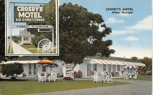 Crosby's Motel Roadside Street View Mr & Mrs G.S Crosby Alma,GA 1930's Postcard - Picture 1 of 2