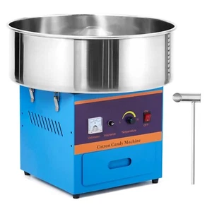 Commercial Cotton Candy Machine w/Stainless Steel Bowl &Sugar Scoop &Drawer Blue - Picture 1 of 7