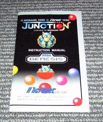 Junctions (Instruction Manual Only) Sega Genesis Authentic - Image 1 of 2