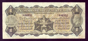 Australia R-24. (1926) One Pound - Kell/Collins.. George V Portrait.. Fine - Imagen 1 de 2