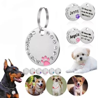 Dog Cat Pet Tag ID Collar Tags Personalised Engraved - Image 1 of 4