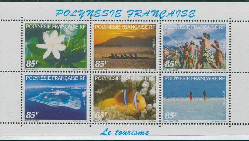 Hoja de turismo Polinesia Francesa 1997 Sc#712a,SG793-798 MNH Foto 1 de 1