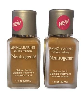 Neutrogena SkinClearing Oil-Free Makeup, Natural Look, 115 Golden Almond, 2-Pack - Image 1 of 2