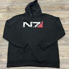 N7 Black Hoodie Men's 2XL Cotton Blend Pullover Graphic Print On Front
