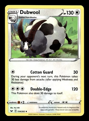 Pokemon TCG: Sword & Shield Base Set Trading Card - Dubwool - 154/202 - Image 1 of 2
