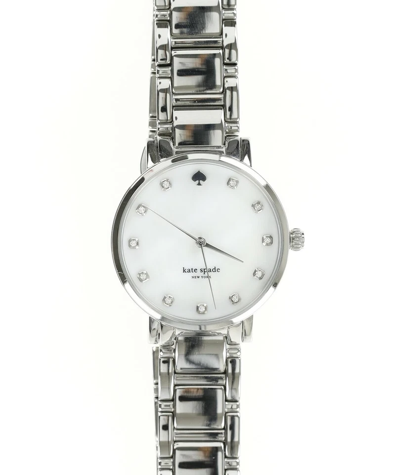 KATE SPADE Womens 1YRU0006 Gramercy Crystal Marker Silver 34mm Watch 130854 - Image 1 of 4