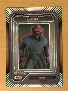 2024 TOPPS STAR WARS HIGH TEK GREEN DIFFRACTOR SPECIES LASAT GRON #08/10 - Picture 1 of 2