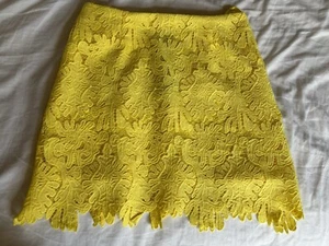 River Island size 10 bright yellow lace (lined) mini skirt - Picture 1 of 11