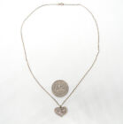 Vintage 925 SD Signed Sterling Silver Heart Celtic Pendant Necklace - 34b20