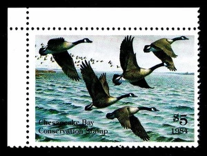 1984 Sello de conservación Chesapeake Bay $5 - artista Maynard Reece (esp #5824) - Imagen 1 de 1