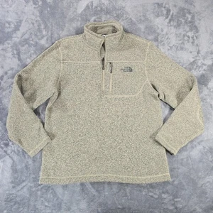 The North Face Khumbu 1/4 Zip Fleece Pullover Men L Tan Heather Outdoor Hiking - Picture 1 of 9