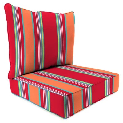 Juego de cojines de asiento profundo exterior 24" x 48" con ribete Foto 1 de 2