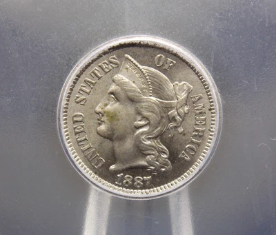 1887 Three Cent Nickel *OBSOLETE* 3CN ICG MS64 #701 Unc BU Uncirculated ECC&C - Image 1 of 4