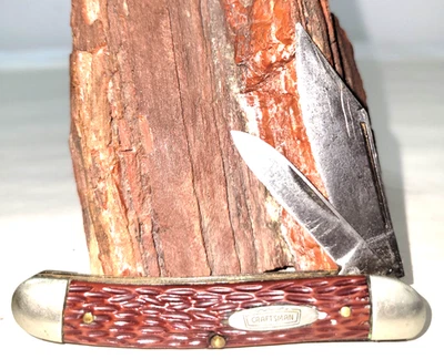 Vtg Craftsman USA 9509 3 1/2" Pocket Knife 2 Blades - Image 1 of 4