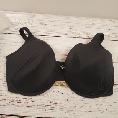 Sujetador Cacique Mujer 46H Negro Ligeramente Forrado Cobertura Completa Camiseta Con Aros Encaje Foto 1 de 4