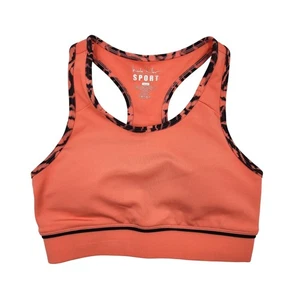 Reggiseno sportivo yoga basso impatto Nicole Miller donna corallo tinta unita linea lunga taglia S - Foto 1 di 3