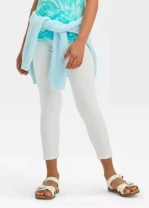 CAT & JACK SOLID WHITE Girls Capri Leggings Size 10/12 - Picture 1 of 7
